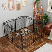 32 Inch 8 Panel Metal Dog Playpen with Door for Indoor and Outdoor Use
