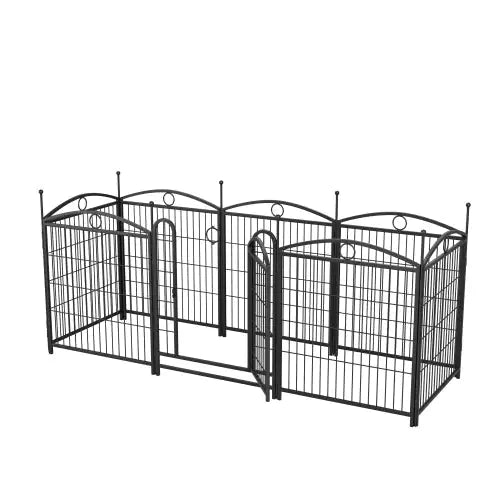 32 Inch 8 Panel Metal Dog Playpen with Door for Indoor and Outdoor Use