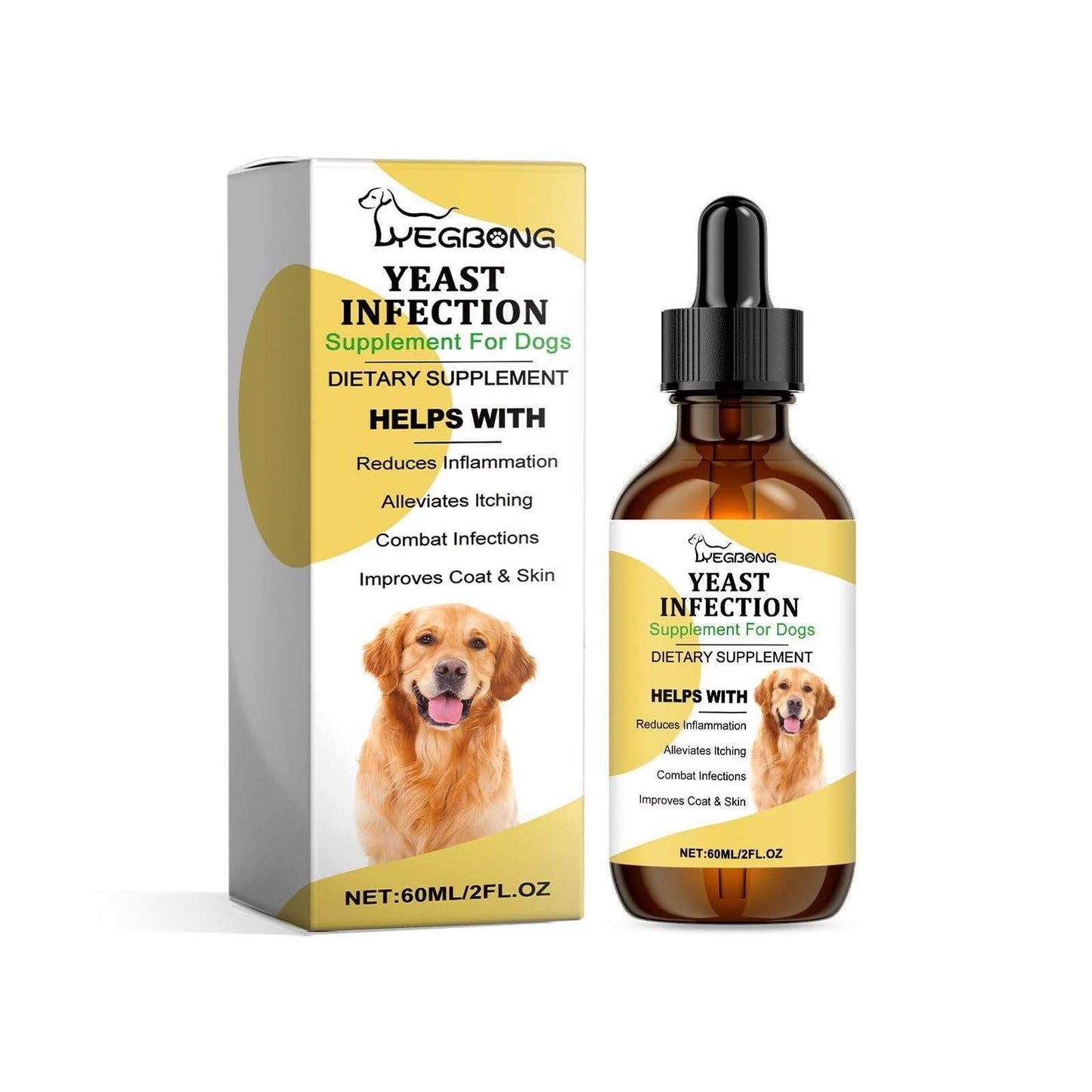 Yebang Pet Herbal Supplement bottle with natural ingredients for soothing pet skin care
