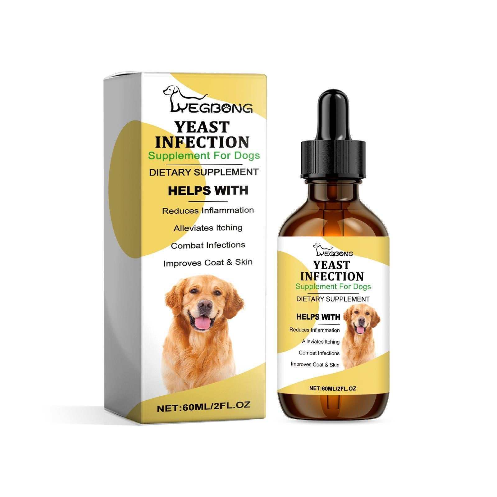Yebang Pet Herbal Supplement bottle with natural ingredients for soothing pet skin care