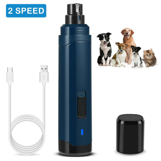 Dog nail grinder with USB charging, 2-speed cordless pet nail trimmer for small to large dogs and cats