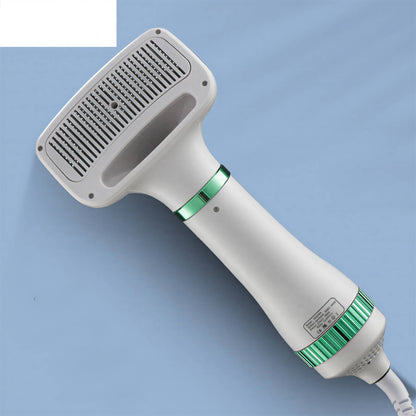 Pet hair dryer for indoor grooming with adjustable warm and hot air settings