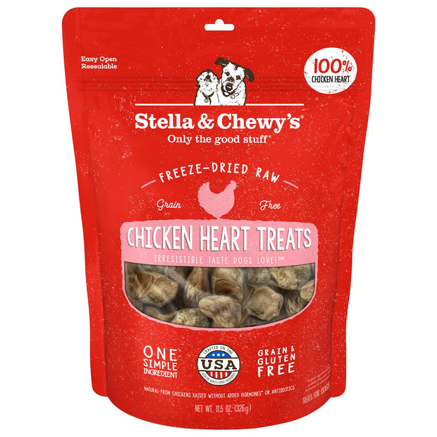 Stella & Chewy’s Freeze-Dried Chicken Hearts Dog Treats 11.5oz