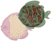 Coomazy 2-Pack 2-in-1 Silicone Slow Feeder Dog Cat Bowls & Lick Mat Interactive Puzzle Toy for Pets Food Training Keeps Dogs Cats Busy Prevents Puppy Kitty Overeating (Avocado/Pink 1.2 Cup)