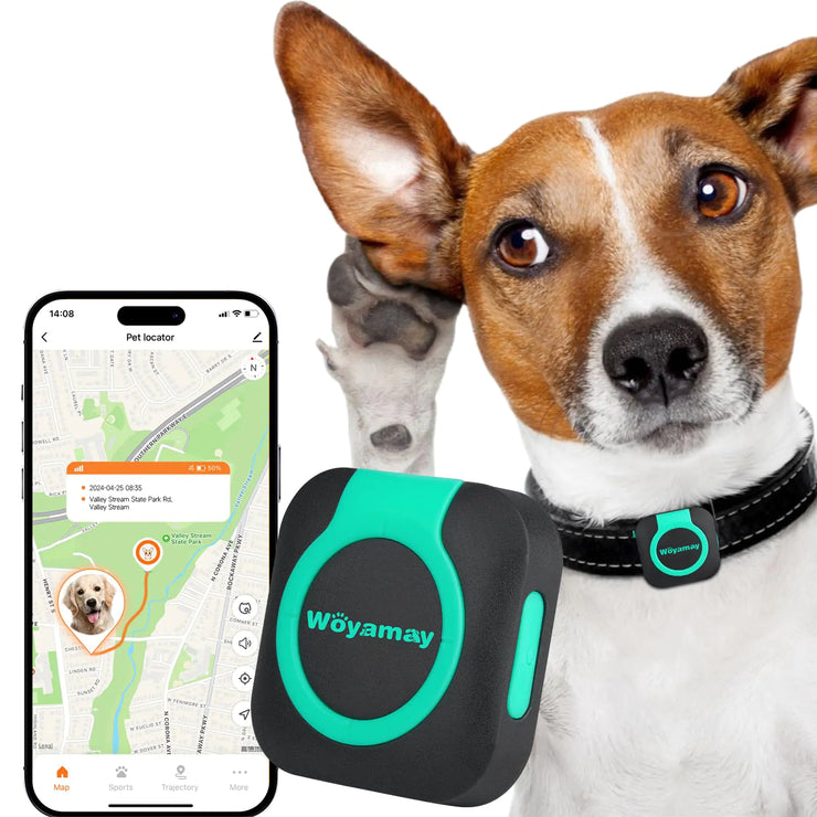 Woyamay Mini GPS Pet Tracker for Dogs and Cats with Virtual Fence Alerts