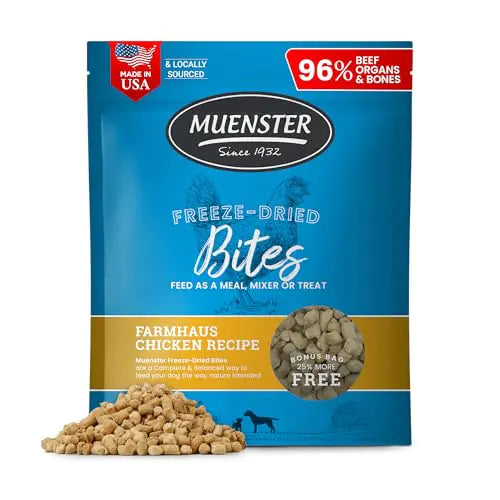 Muenster Freeze-Dried Dog Food Topper – Chicken & Organ Meats, 20oz