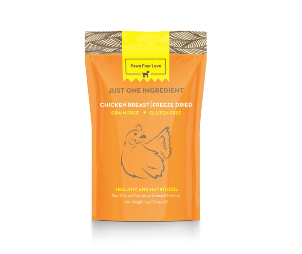 PawsFourLove Organic Freeze-Dried Chicken Dog and Cat Treats 3.5oz