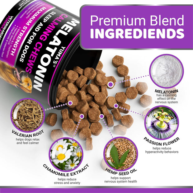 Melatonin Anxiety Relief Calming Soft Chews for Dogs, 170 Count