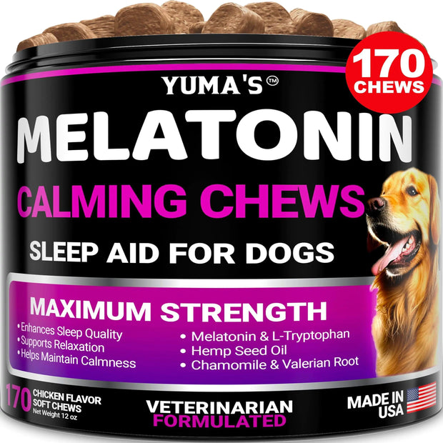 Melatonin Anxiety Relief Calming Soft Chews for Dogs, 170 Count
