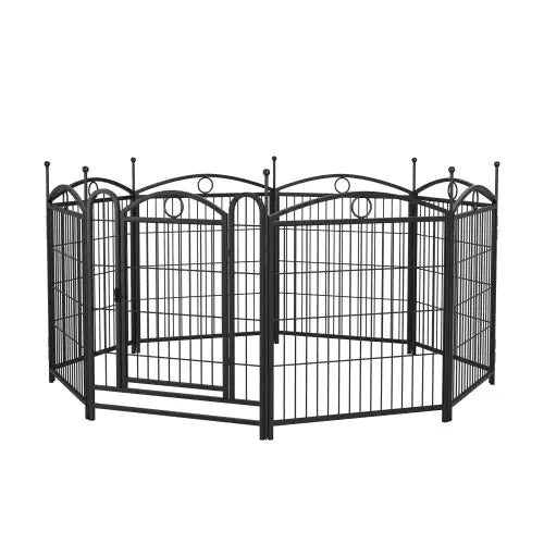 32 Inch 8 Panel Metal Dog Playpen with Door for Indoor and Outdoor Use