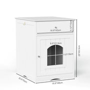 White Wooden Cat Litter Box Enclosure with Storage Drawer and Side Entry