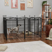 32 Inch 8 Panel Metal Dog Playpen with Door for Indoor and Outdoor Use