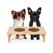 Gardenia Bamboo Elevated Dog Bowl Rack for Medium Dogs – Dual Feeder Stand