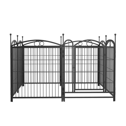 32 Inch 8 Panel Metal Dog Playpen with Door for Indoor and Outdoor Use
