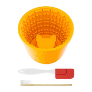Dog Slow Feeder Lick Bowl – Orange Silicone Anxiety-Relief Lick Mat for All Dogs