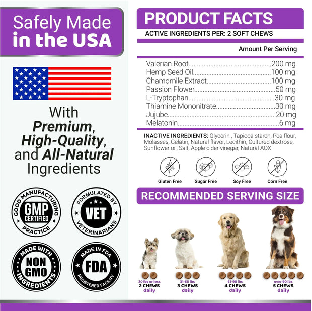 Melatonin Anxiety Relief Calming Soft Chews for Dogs, 170 Count